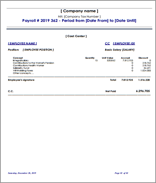 Colombia Payslip Example - activpayroll