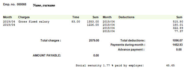 Lithuanian Payslip Example - activpayroll